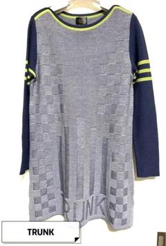 TRUNK HIROKOKOSHINO ニット チュニック グレー ネイビー Ｌ