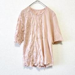 SANSEBIC【F】フリルTシャツ くしゅくしゅデザイン ベビーピンク 日本製