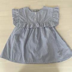 しまむら シーズンリーズン ストライプ フリル ブラウス 130cm