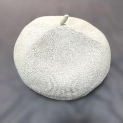 ライトグレー サマーニット ベレー帽 57.5cm
