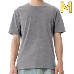 半袖Tシャツ　グレー　ラウンドネック　メンズ　インナー　通気性　春夏秋　シンプル