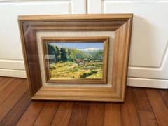 ②「山麓の農村風景」髙橋一善 油絵 ②「山麓の農村風景」髙橋一善 油絵 - メルカリ