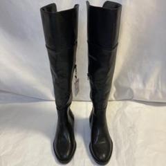 タグ付き品】ZARA ブラック ニーハイ ブーツ 合成皮革 未使用品