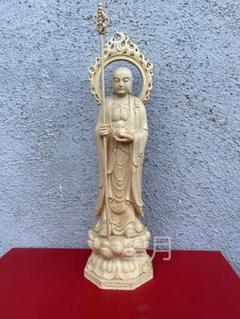 極上の木彫 地蔵菩薩 仏壇仏像 仏具 開運出世 災難除去 鎮宅辟邪