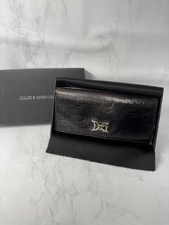 DOLCE&GABBANA ドルガバ 長財布 エンボス ロゴ ブラック 箱付き