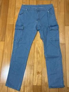カーゴデニムパンツ メンズ M 新品 ワーク風 現場服　作業服　青系　Ｍ