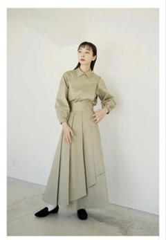美品foufou トレンチフレアスカート2.0 ベージュSサイズ