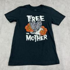 イーグル　フラワー　トップス　半袖　Tシャツ　古着　ブラック　黒　S