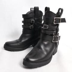 ZUCCA エンジニアブーツ ブラック バックストラップ付き ZUCCA エンジニアブーツ ブラック バックストラップ付き