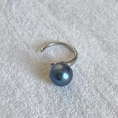 399 あこやパール　タヒチカラー　シンプルイヤーカフ　シルバーカラー6mm