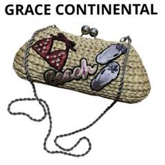 GRACE CONTINENTAL ワッペンカゴクラッチ　ショルダーバッグ