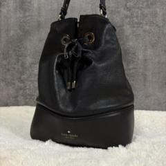 特価商品  kate spade ハンドバッグ レザー 巾着ワンショルダー リボン 黒 バッグ