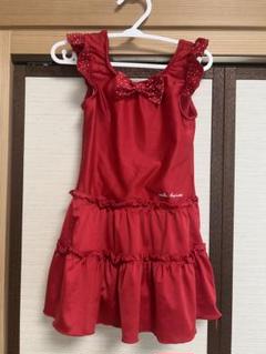 美品　ミキハウス 赤 ワンピース水着　120cm