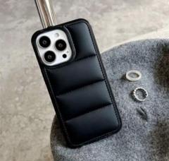 ダウンジャケット　iPhoneケース　iPhone12 ブラック