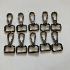 ナスカン 10個セット 手芸 アクセサリーパーツ 手芸用 フックカン ブラックのサムネイル