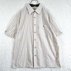 大きいサイズ　Hush Puppies⭐️　ストライプ　コットン半袖シャツ　２L