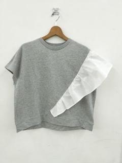 [AMERICAN HOLIC]グレー 半袖 Tシャツ フリル付き