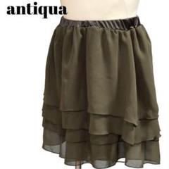 antiqua☆シフォン ティアード綺麗め大人顔ショートパンツ☆スカパン