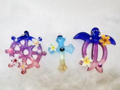 サマー　チャーム　サンセット　オーシャンブルー　3個セット