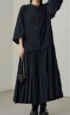 ラウンジドレス♪ティアードワンピース　黒