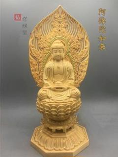 修縁堂】豪華！木彫仏像 釈迦牟尼仏 釈迦如来座像 彫刻 本金 切