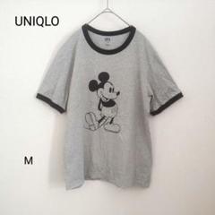 UNIQLO ユニクロ 綿100% ミッキーマウス Tシャツ M グレー メンズ