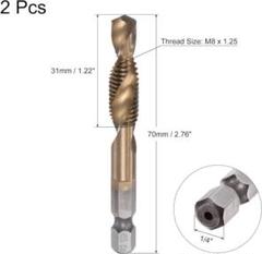 ★ uxcell コンビネーションドリルとタップビットM8 x 1.25のサムネイル