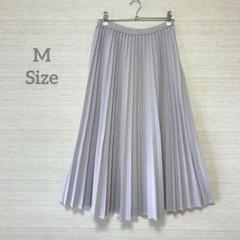 グレイル　GRL ロング丈プリーツスカート　ウエストゴム　秋冬　グレー　M