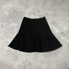 美品 FOXEY NEWYORK 膝丈フレアスカート ブラック日本製 psk37 フォクシーニューヨーク FOXEY フレアスカート タック入り 膝下