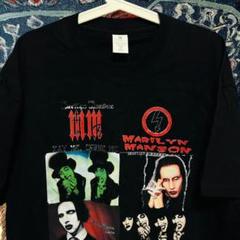 マリリンマンソン ティーシャツ 半袖 メンズ ヴィンテージリプリント L XL