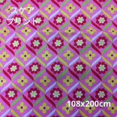 コットンスケアプリント　レトロきぶん　ピンク　2m