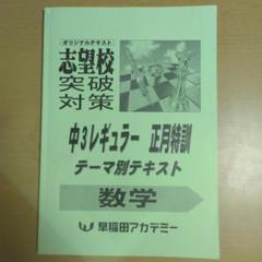 正月特訓テキスト 早慶クラス 早稲田アカデミー 早慶必勝クラス テキスト - メルカリ