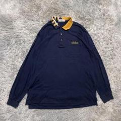 【アダバット】長袖ポロシャツ ゴルフ刺繍デザイン（L相当）ネイビー JC580