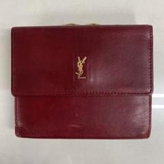 訳アリ極美品　イブサンローラン　YSL　折り財布　ブラウン　がま口　カサンドラ 訳アリ極美品 イブサンローラン YSL 折り財布 ブラウン がま口