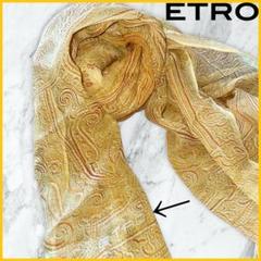 ETRO エトロ シフォンストール スカーフ シルク100％ エトロ ETRO 美品 100×100cm 高級シルク100%ストール/スカーフ