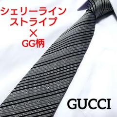 ✨未使用クラス✨汚れなし✨GUCCI ビッグGG柄　光沢ブラック色　ネクタイ gucci-001_02a3.jpg
