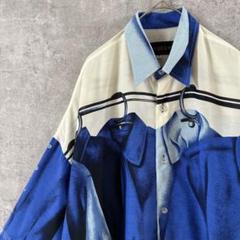 inception シャツ柄シャツ　長袖　ポリシャツ　2XLメンズ相当