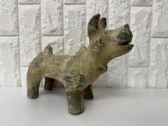 緑釉犬　置物　漢時代　骨董品　発掘品　古美術中国 緑釉犬置物漢時代骨董品発掘品古美術中国