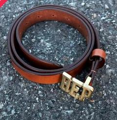 ファッション Black メルカリ - brown 箱付き belt letters patch Eye 小物