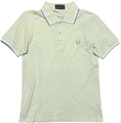 【美品、イングランド製】M12 刺繍ロゴ　薄黄緑　FREDPERRYポロシャツM