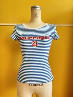 希少Courrèges ストライプ 半袖Tシャツ y2k 平成ファッション