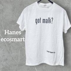 Hanes ecosmart ロゴTシャツ ホワイト 英字 半袖 白 ヘインズ