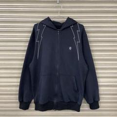 美品♡M'S GRACY ダブルジップパーカー ネイビー フリル size40 スクーバ裾フリルパーカー レディース 前開きジップパーカー