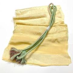 ［4031］帯締め 帯揚げ セット 美品 流水菊地紋 正絹 着物 帯絞め