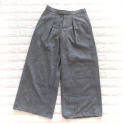 UNIQLO 完売モデル 472498 タックワイドパンツ ヘリンボーン M ユニクロ公式 | タックワイドパンツ/ヘリンボーン/丈長め