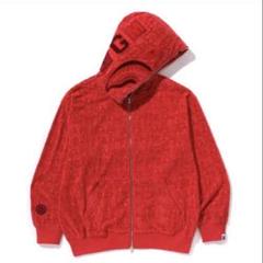 激レアエイプシャークパーカー赤色 Red camo シャーク パーカー Mサイズ shark full zip hoodie a