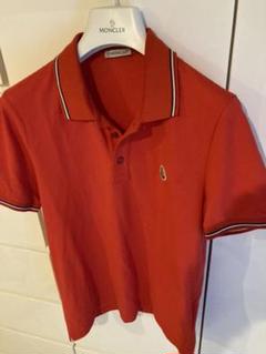 【美品】モンクレール メンズ ポロシャツ 半袖 MONCLER 明るいレッド