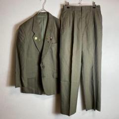 80s スリータック　古着　セットアップ　ダブルスーツ　成人式　ブラウン 80s スリータック古着セットアップダブルスーツ成人式ブラウン