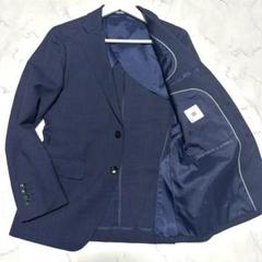 美品　スーツセレクト　カノニコ　ネイビージャケット　紺　チェック柄　Y4