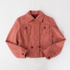 used レトロ 古着 くすみピンク ウール ジャケット ブルゾン